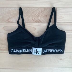 Calvin Klein Unlined Monogram Bralette Black